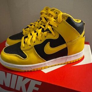 Nike Dunk Yellow and Black High-Top Sneakers